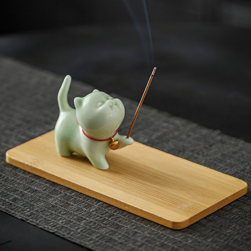 楽天市場】お香立て 猫のお香たて お香 香炉 香台 線香立 線香皿 イン