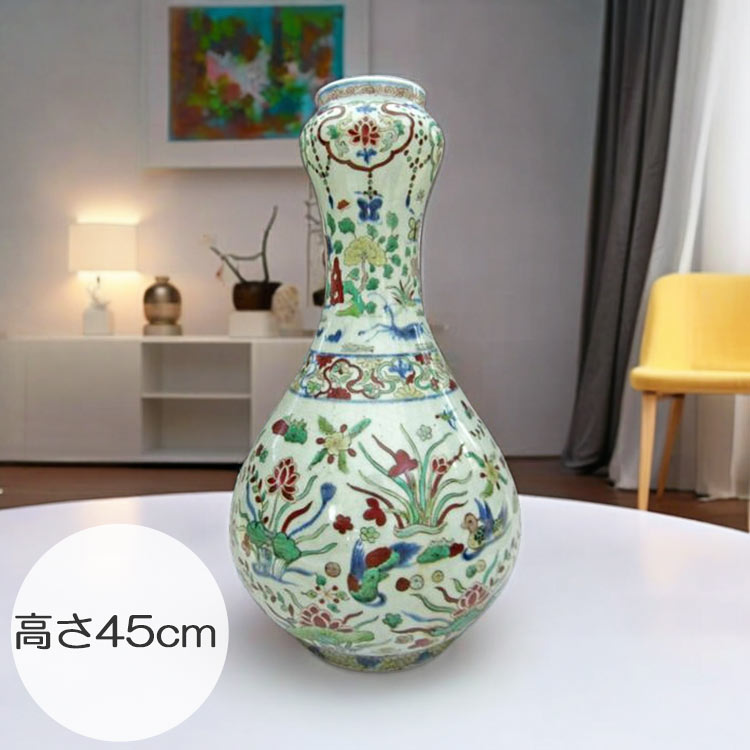 楽天市場】景徳鎮 嘉靖赤絵花生 高さ約45cm 中国美術 壺 希少 花瓶