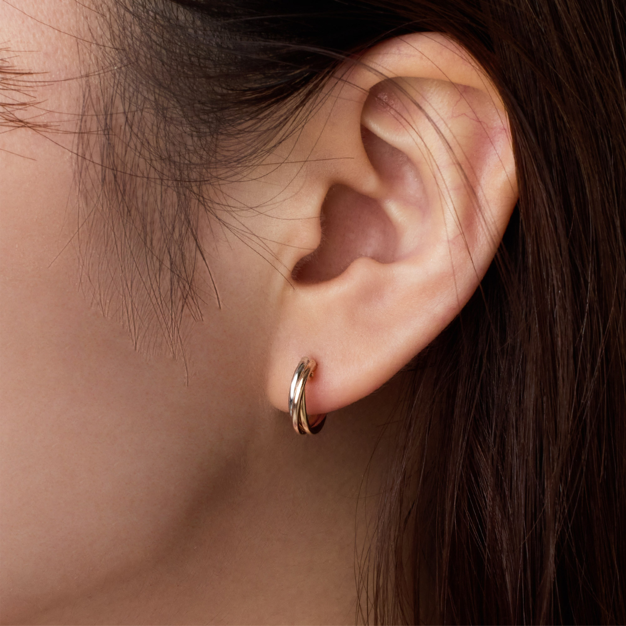 楽天市場】トリニティ フープ ピアス 18金 × 10金 日本製 レディース