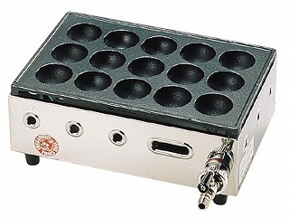 楽天市場】高級たこ焼器 Y-03D(15穴) LPガス【 たこ焼き器 ガス
