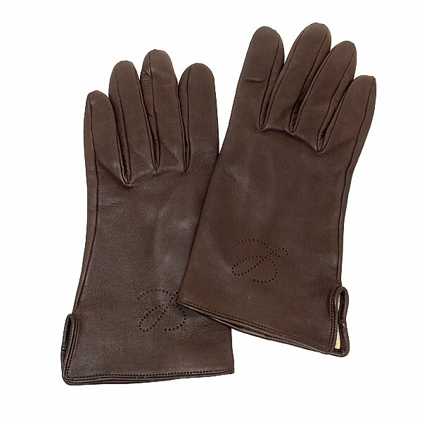 楽天市場】【緑屋質屋】ロエベ レザー手袋(グローブ) パンチング CUIR