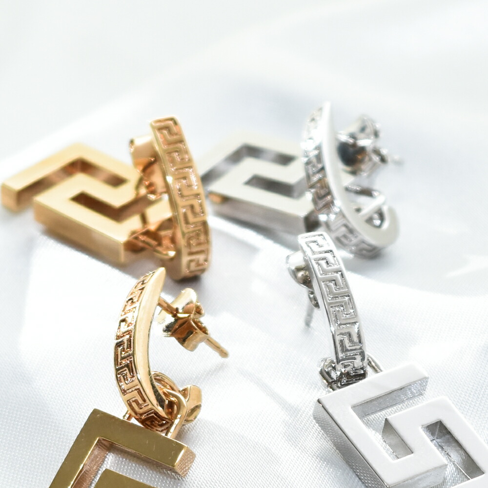 楽天市場】ヴェルサーチ ピアス ゴールド グレカ グリーク メンズ