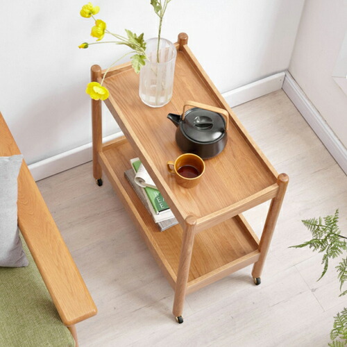 楽天市場】サイドテーブル オーク材 移動 キャスター付き 幅53cm 幅