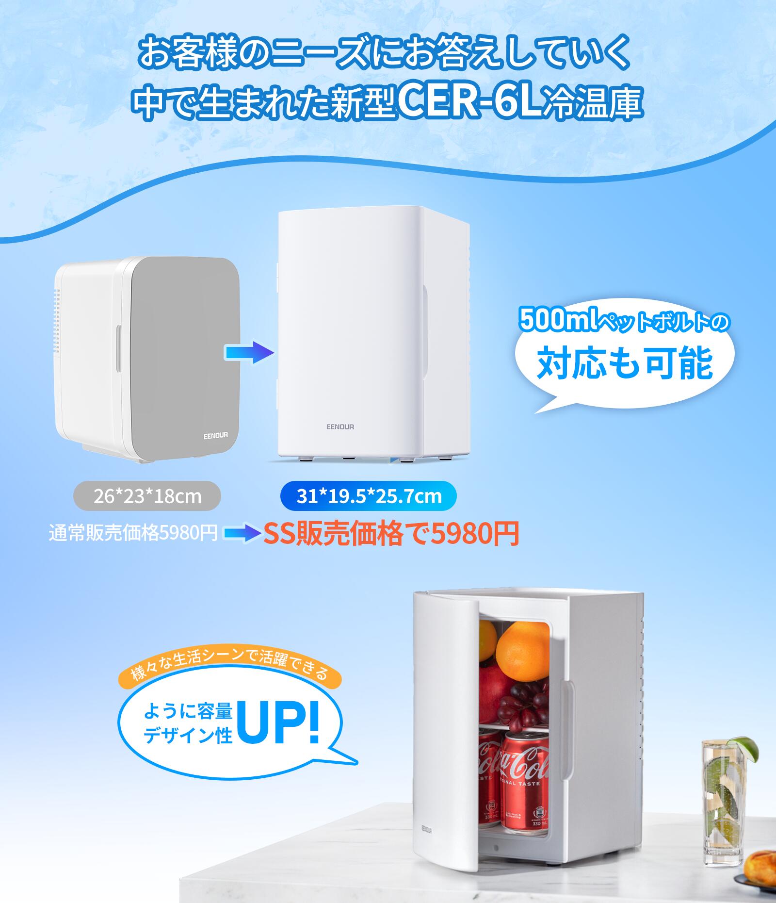 楽天市場】EENOUR 6L 冷温庫 保温庫 タオルウォーマー ミニ冷蔵庫