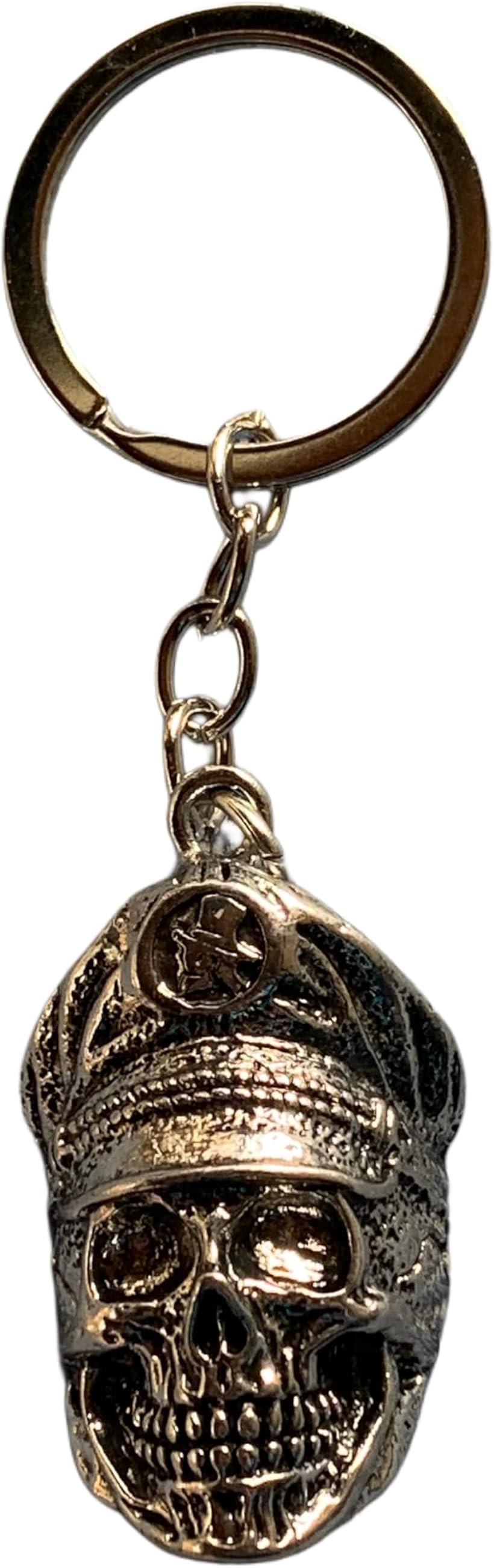 楽天市場】スカルキーホルダー バイカーベル付 アンティーク調メタル製