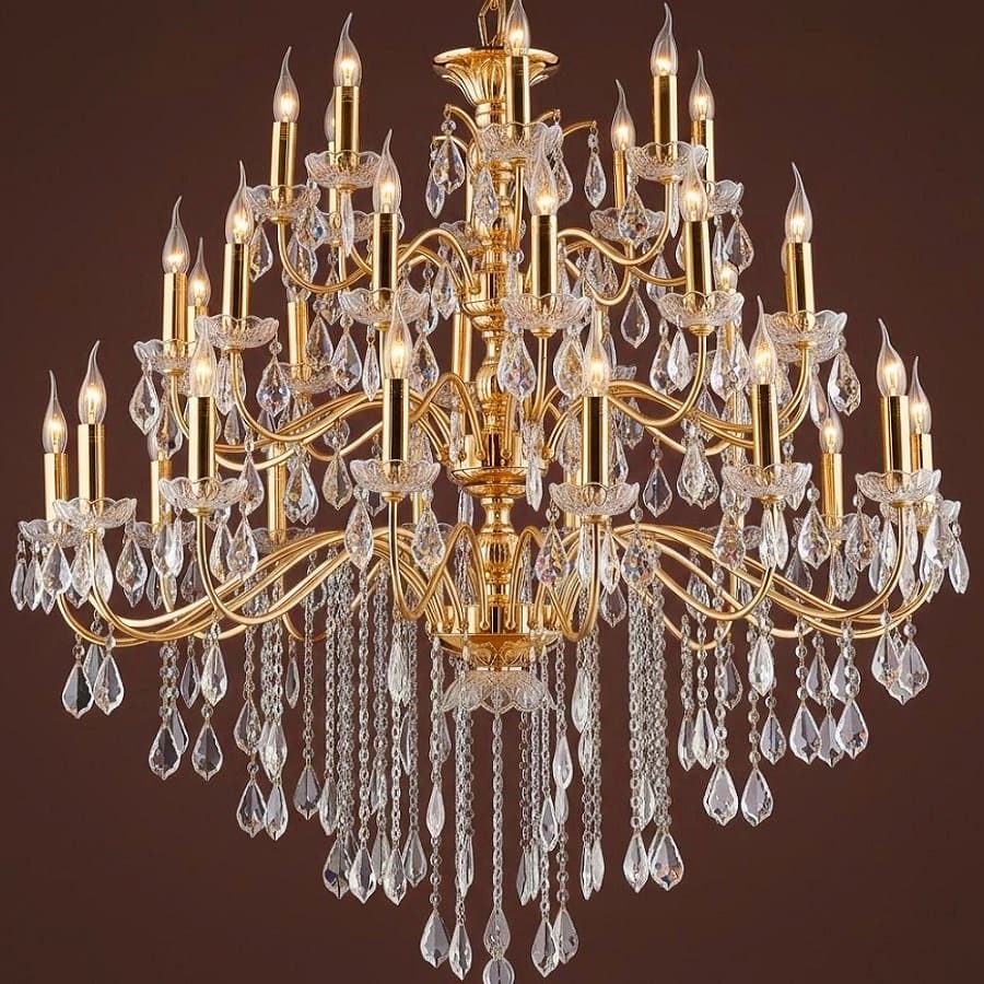 楽天市場】シャンデリア 40灯 ゴールド クリスタル ガラス ゴージャス