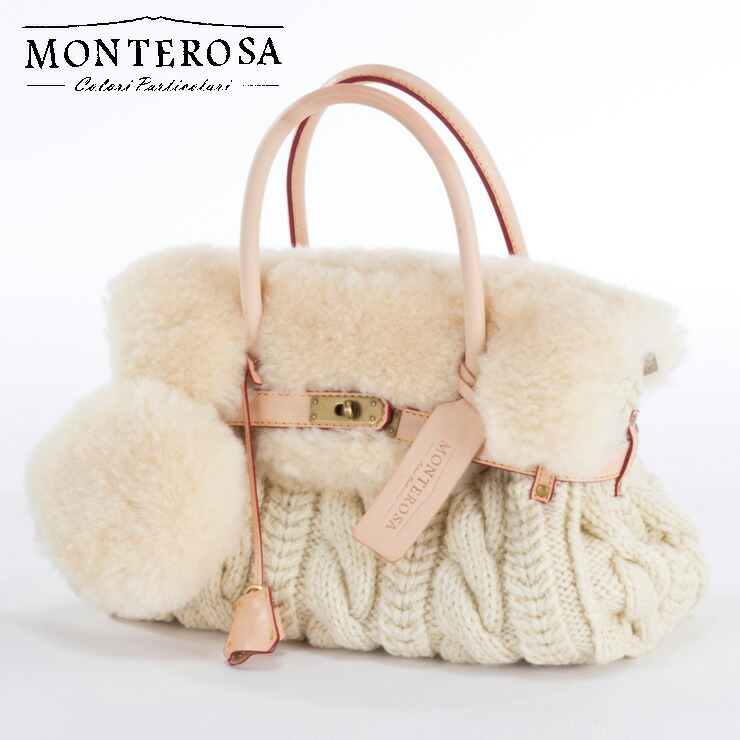 楽天市場】日本製 モンテローザ muku ムートンバッグ ハンドバッグ No