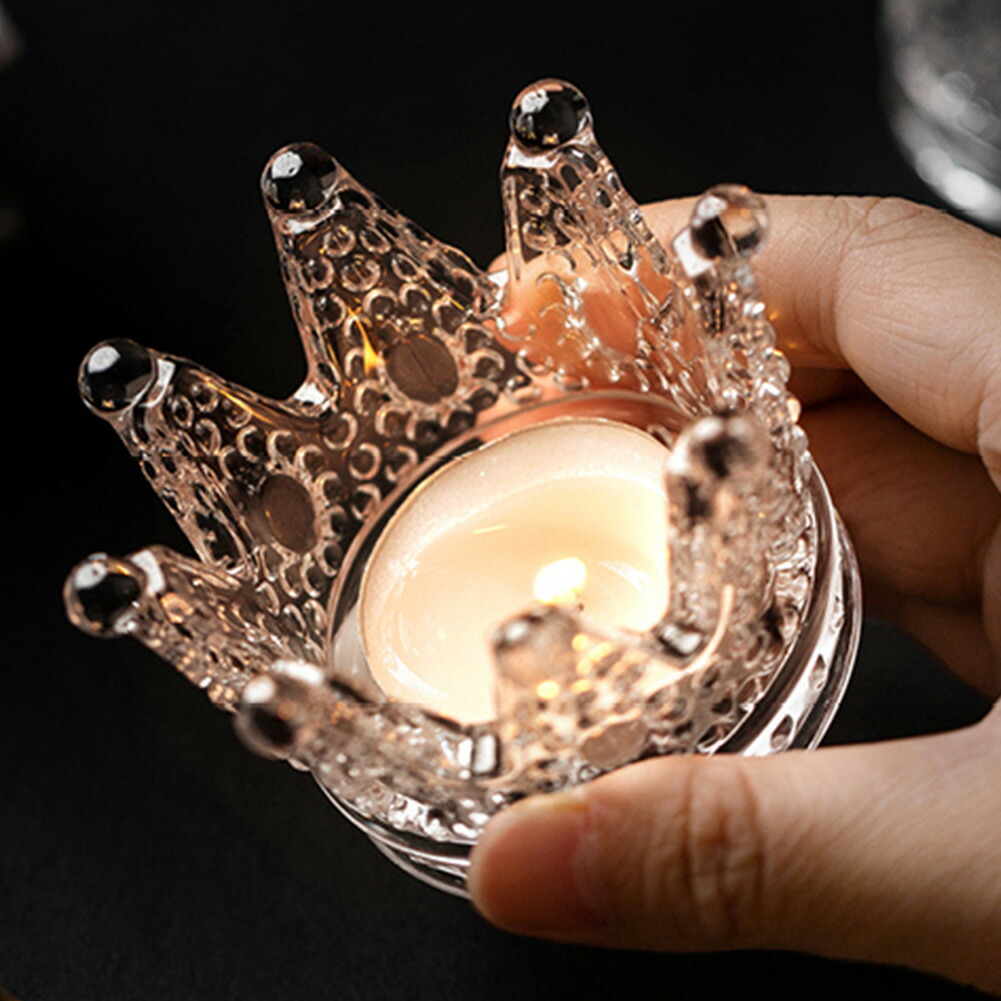 楽天市場】キャンドルホルダー ガラス 王冠 キャンドルスタンド 北欧