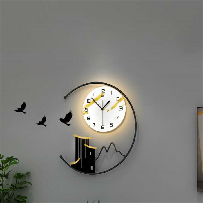 楽天市場】壁掛け時計 掛け時計 ライト付き 光明 連続秒針 クロック