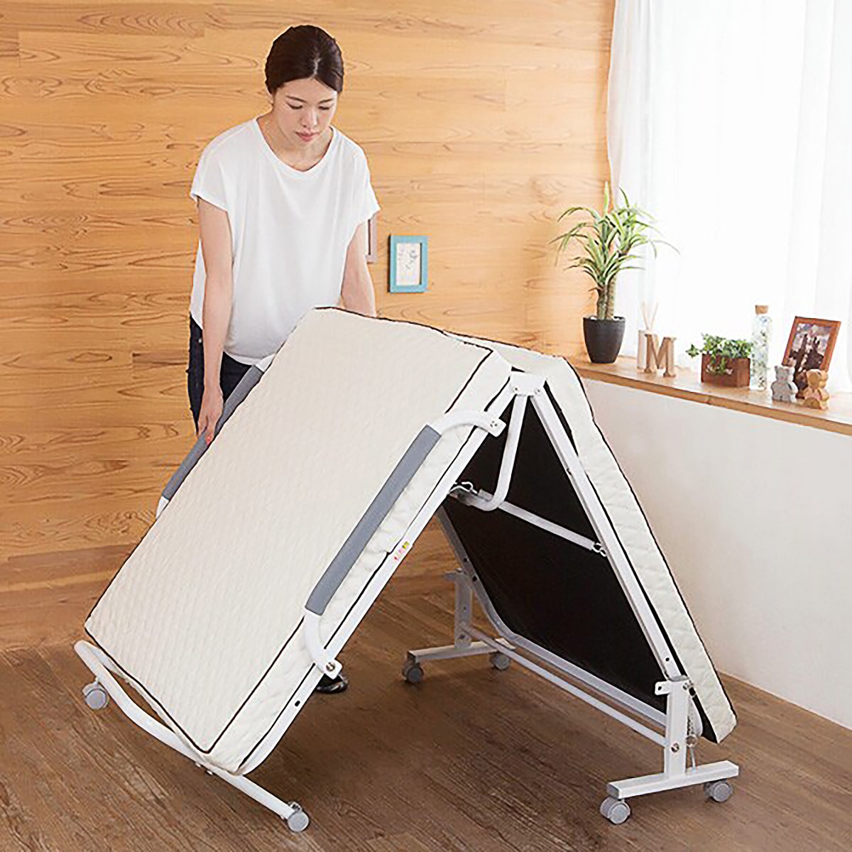 楽天市場】コンパクトショートシングル折りたたみベッド （幅98×奥行