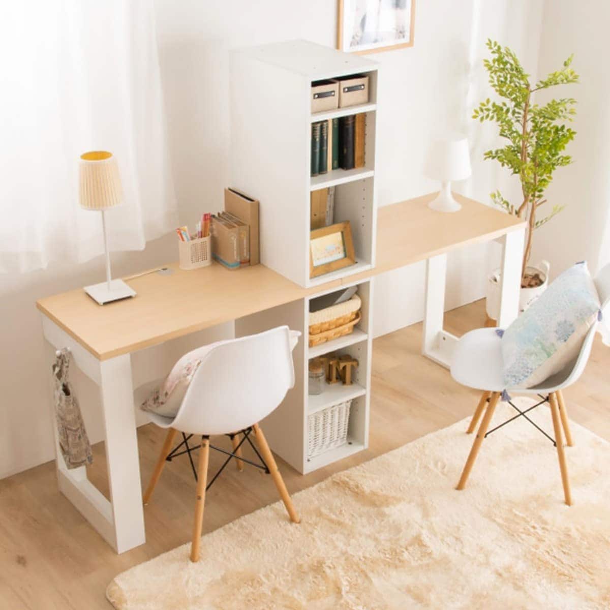 楽天市場】コンパクト ツインデスク ラック付き ニトリ メーカー直送