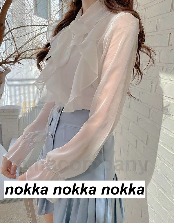 楽天市場】シースルー フリル シャツ ブラウス レディース トップス