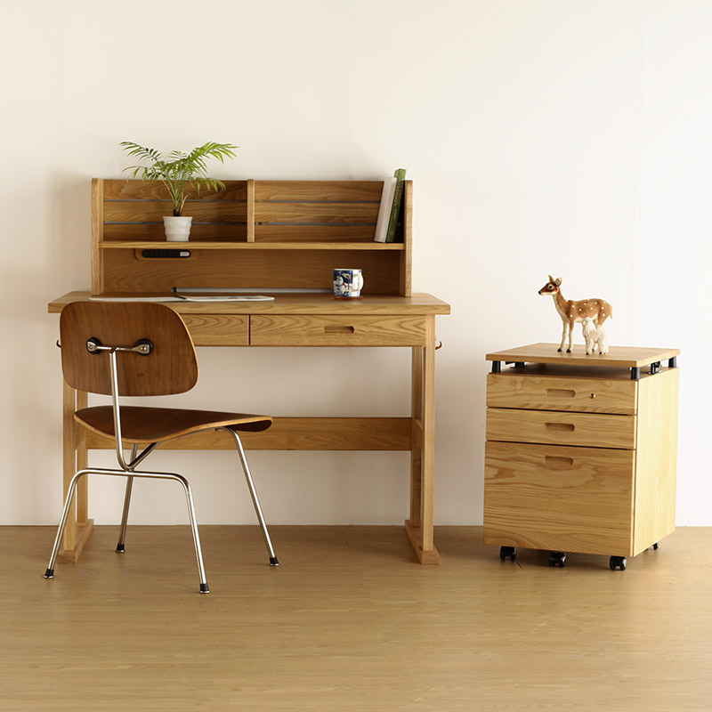 楽天市場】学習机 シンプル ヒノキ デスク 110cm 奥行70cm 本立て 鍵