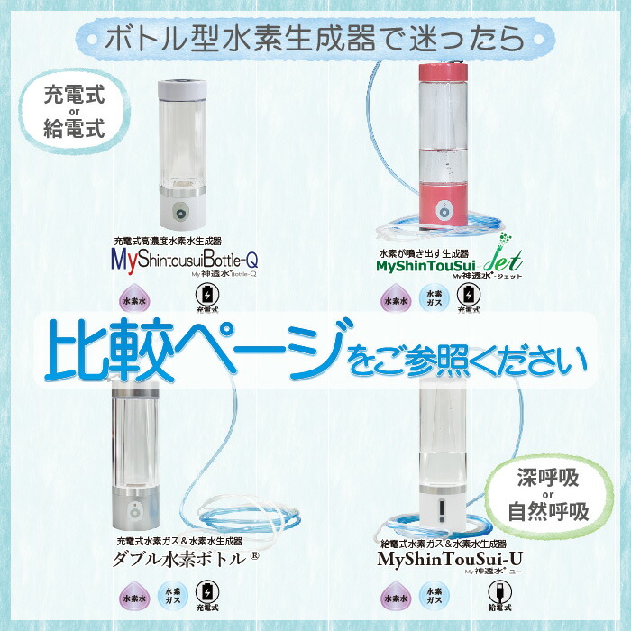 楽天市場】充電式 水素水生成器 MyShintousuiBottle-Q 1台 日省