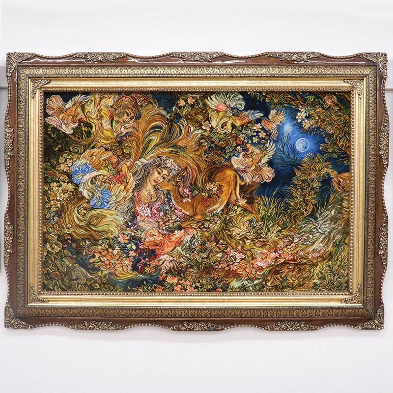 楽天市場】ペルシャ絨毯 イラン・タブリーズ 絵画 150×110cm（額縁込