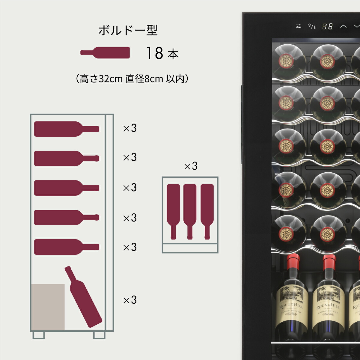 楽天市場】＼限定クーポンで31,280円／ ワインセラー 18本