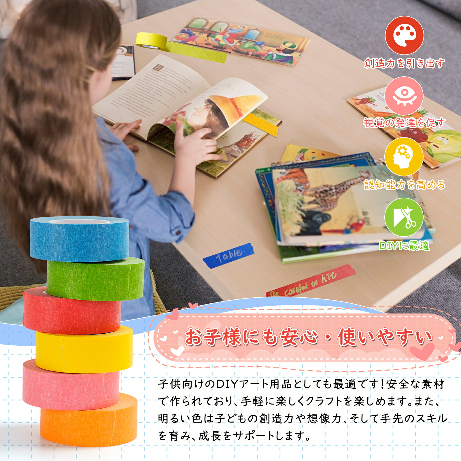 楽天市場】【月末限定10%OFF券】DEWEL マスキングテープ 10色 6色