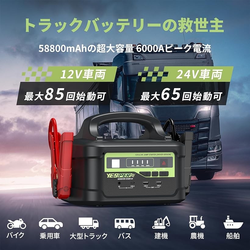 楽天市場】【楽天ランキング1位入賞】ジャンプスターター 12V/24V車用