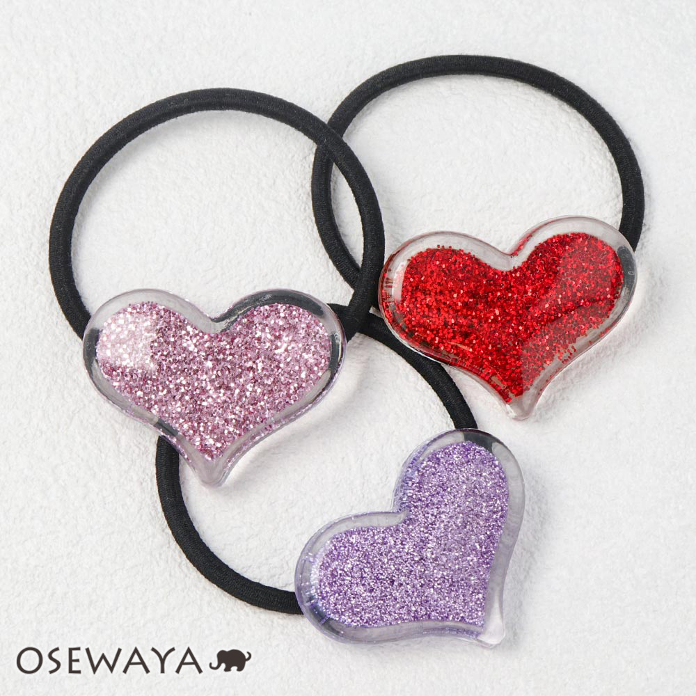 楽天市場】【楽天スーパーSALE 半額】ヘアゴム ハート クリア ラメ