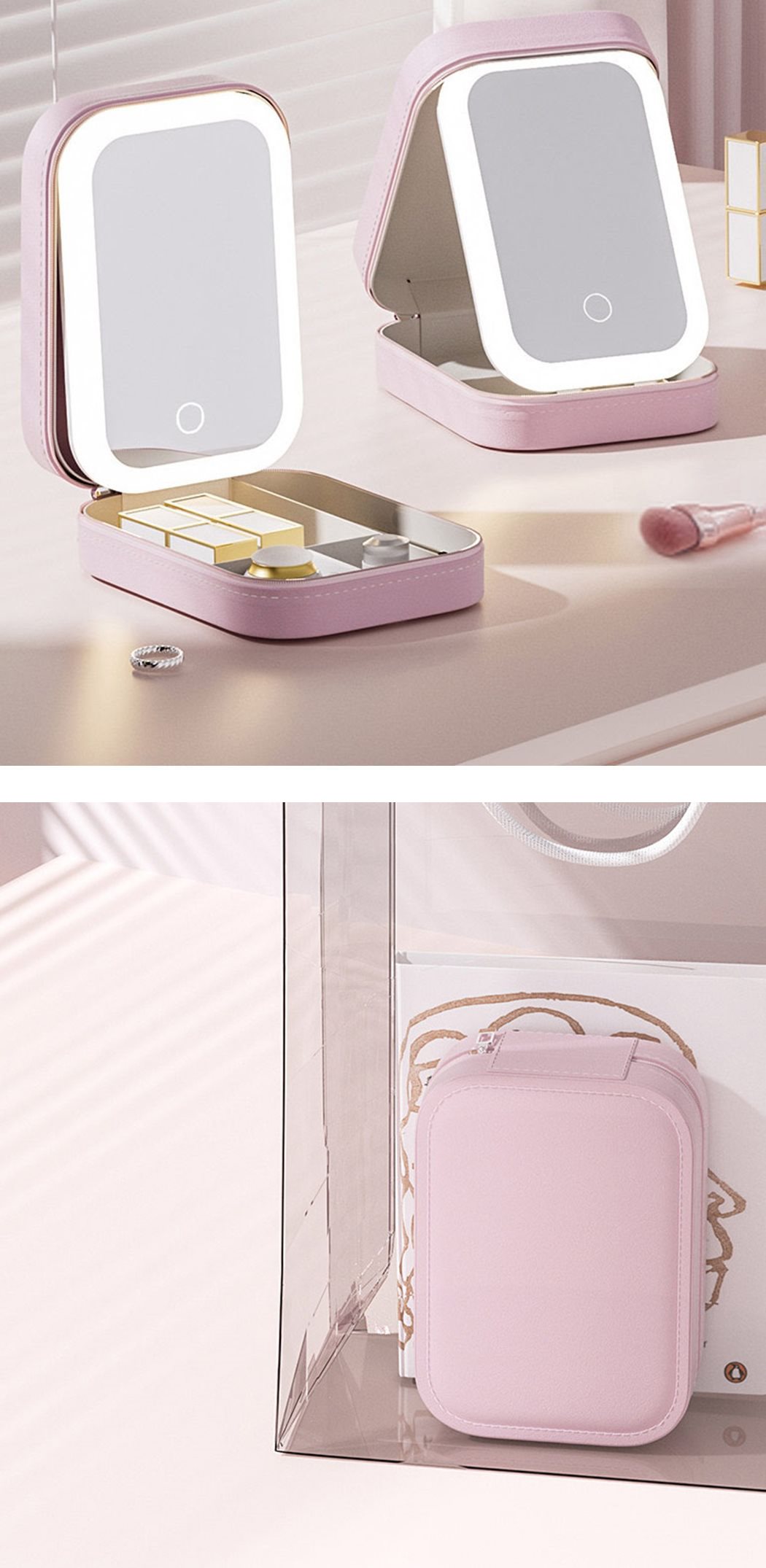 楽天市場】LEDライト 女優ミラー付き メイクボックス メイクアップ