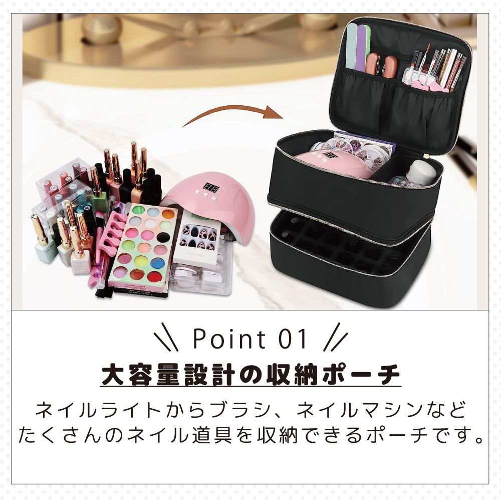 楽天市場】ネイルバッグ バニティバック ネイル用品収納ポーチ 全3