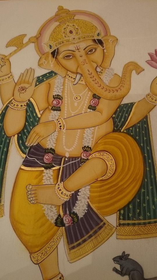 ガネーシャ 手描き絵画 限定版187/999 0115o37