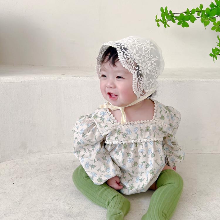 楽天市場】ベビー リボンレース ボンネット 赤ちゃん ベビーボンネット