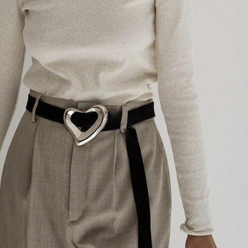 楽天市場】SEA(シー) BIG HEART SUEDE BELT(SILVER) ビッグハート