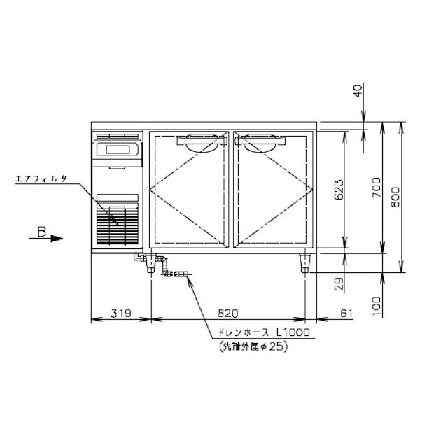 楽天市場】ホシザキ テーブル形冷凍庫 FT-120MTCG｜内装カラー鋼板