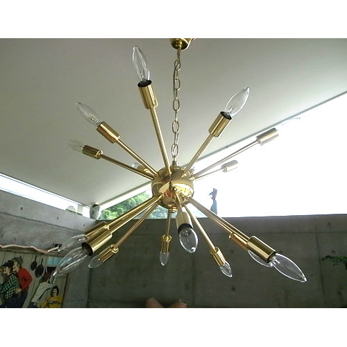楽天市場】天井照明 SPUTNIK LAMP スプートニクランプ 16バルブ 真鍮色