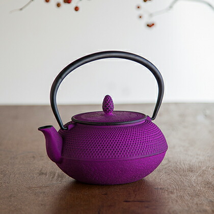 楽天市場】【送料無料】南部鉄器 急須 アラレ 0.6L 新パープル カラー