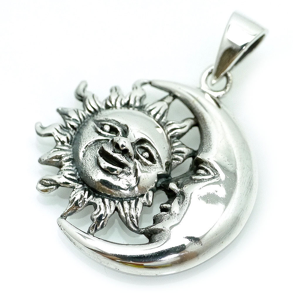 楽天市場】シルバー925 マヤ文明 太陽と月 ペンダントトップ mm メンズ