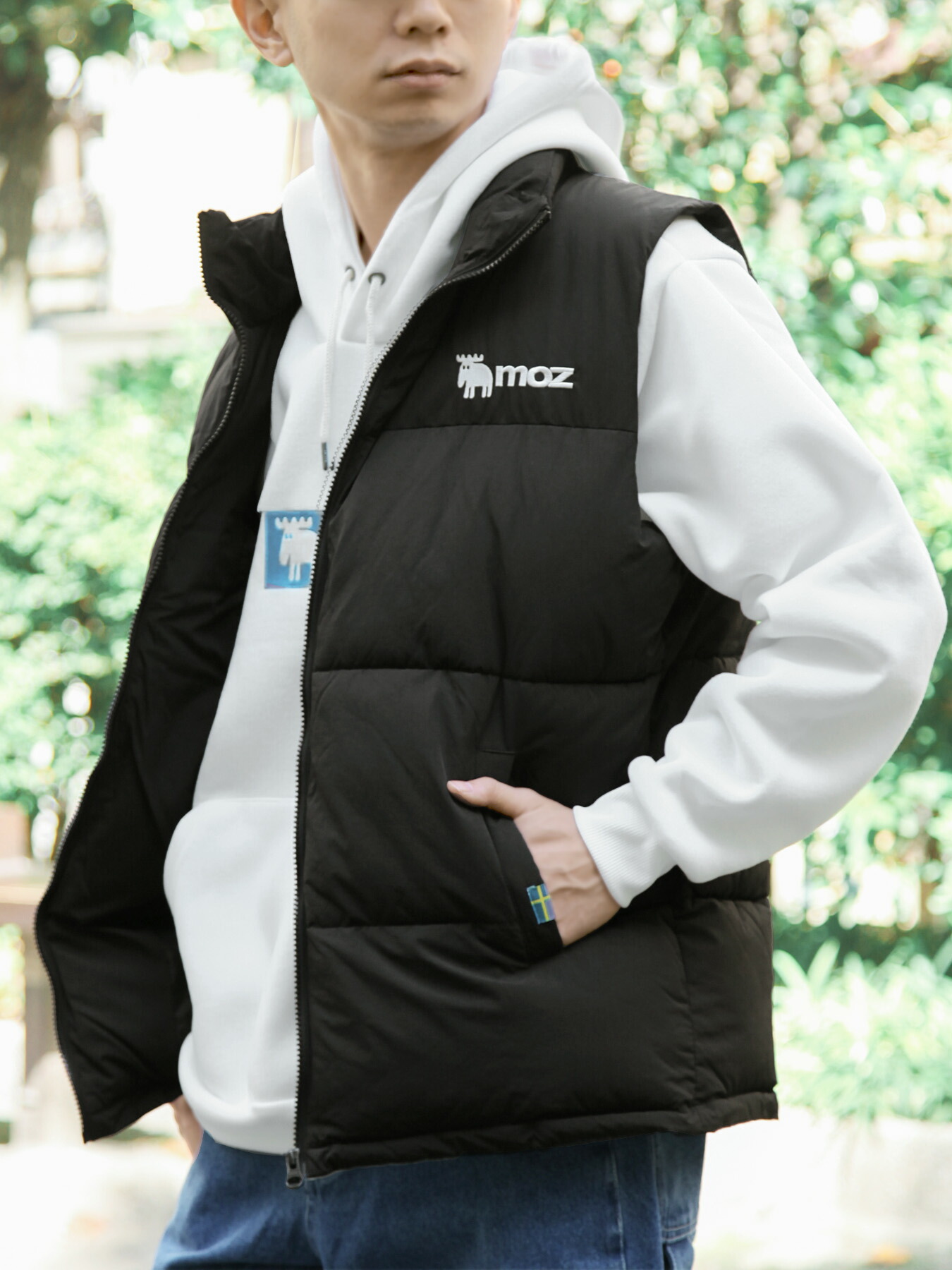 楽天市場】【moz】エルク 刺繍入り 中綿 ベスト 〔別注〕 ｜ アウター