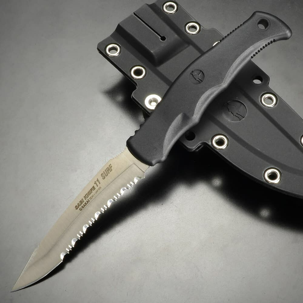 楽天市場】G・SAKAI アウトドアナイフ サビナイフ11 SURF 波刃 シース