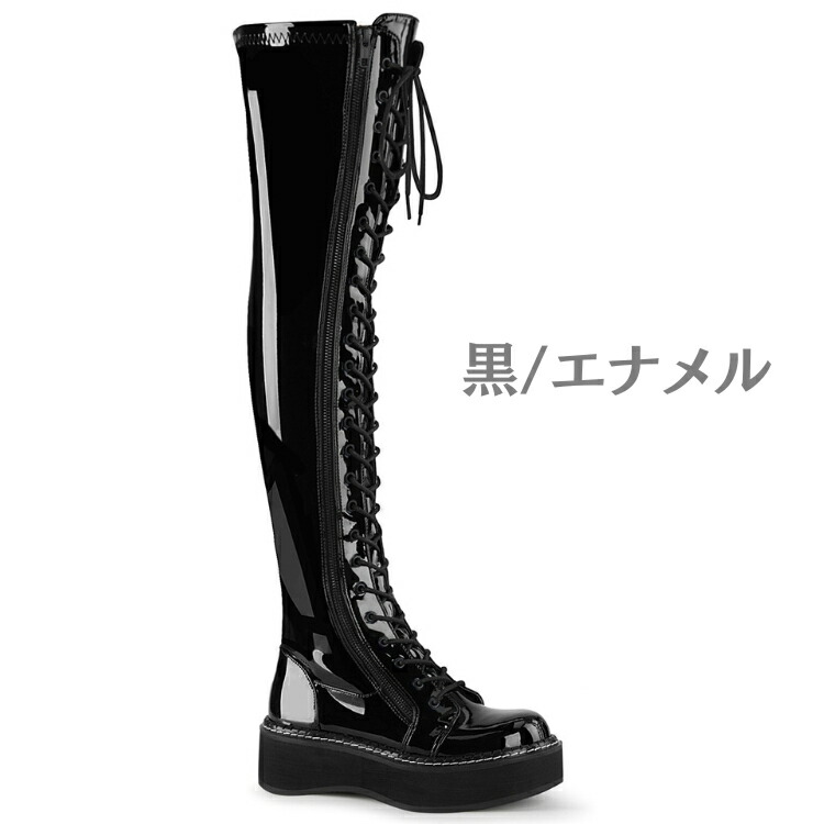 demonia デモニア ニーハイブーツ 厚底 ブラック24.5~25.0 cm 楽天市場