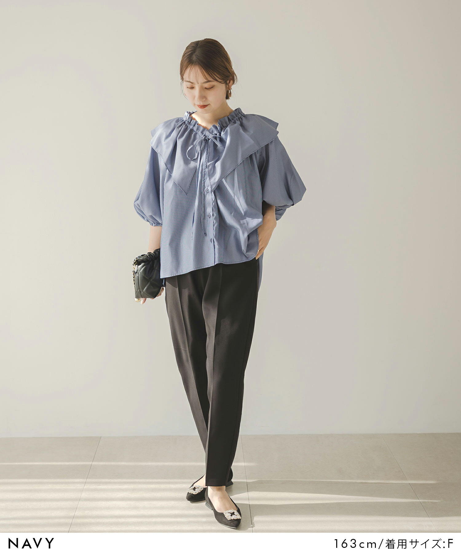 楽天市場】ストライプフリルブラウス レディース トップス シャツ