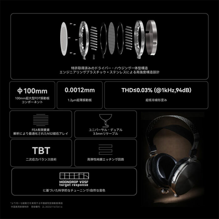 楽天市場】水月雨 (MOONDROP) 楽園 - PARA2 有線ヘッドホン ヘッドホン