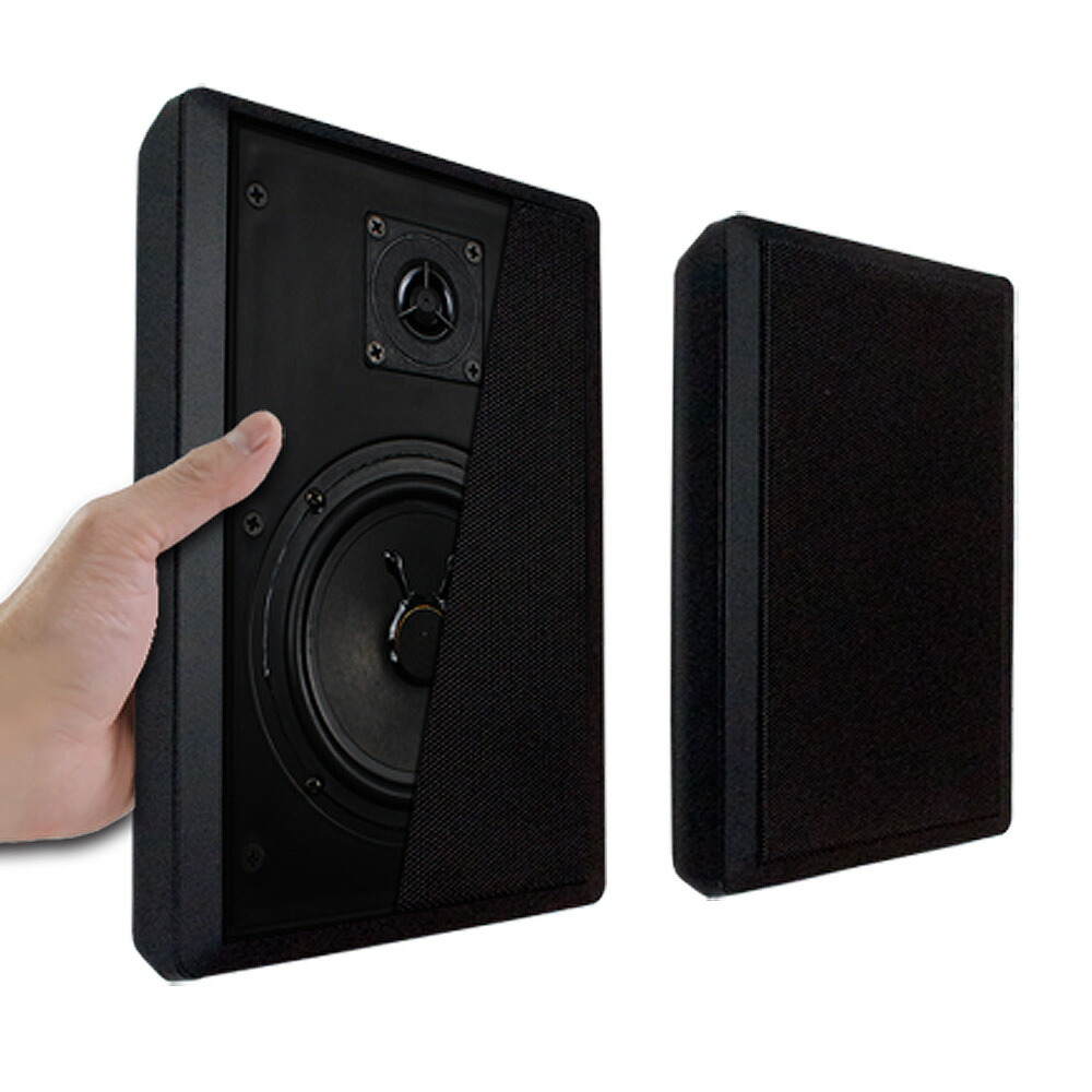 楽天市場】壁掛けスピーカー 【 ウォールスピーカー 】ブラック 超薄型