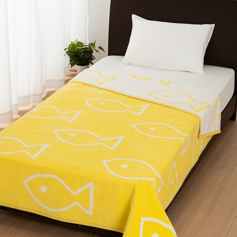 楽天市場】西川 マタノアツコ 綿毛布 シングル おさかな 日本製