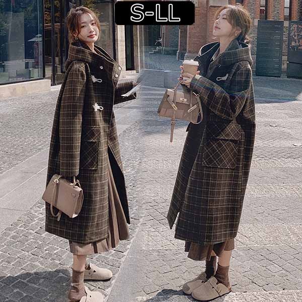 楽天市場】ダッフルコート ロングコート グレンチェック コート 超