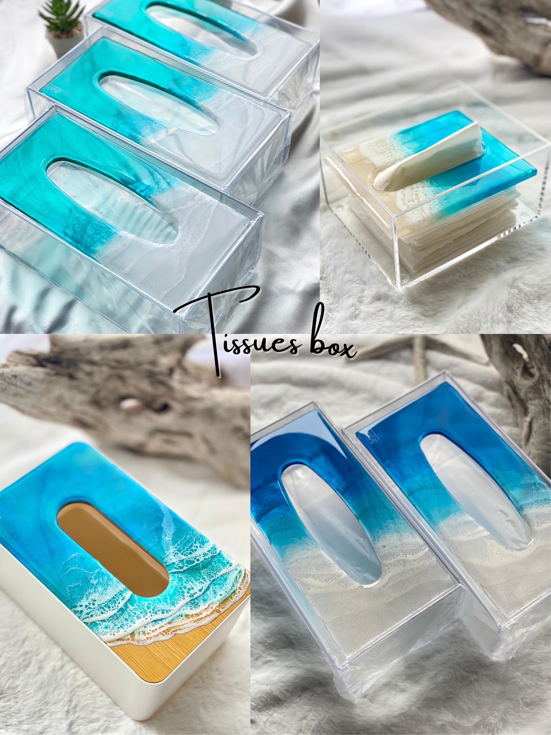 楽天市場】【オーシャンアート】 ティッシュボックス ブルー
