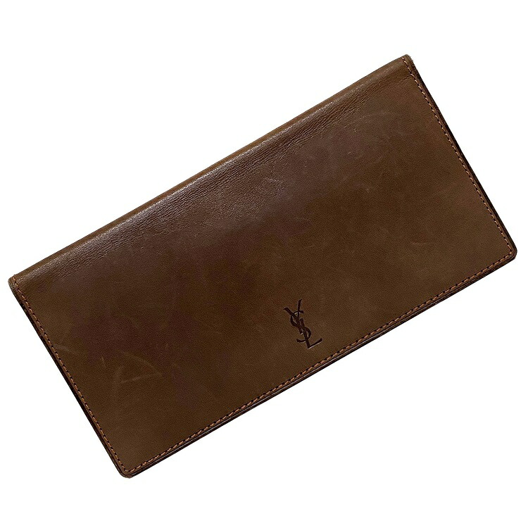 楽天市場】【送料無料】 イヴ サンローラン 二つ折り 長財布 ブラウン