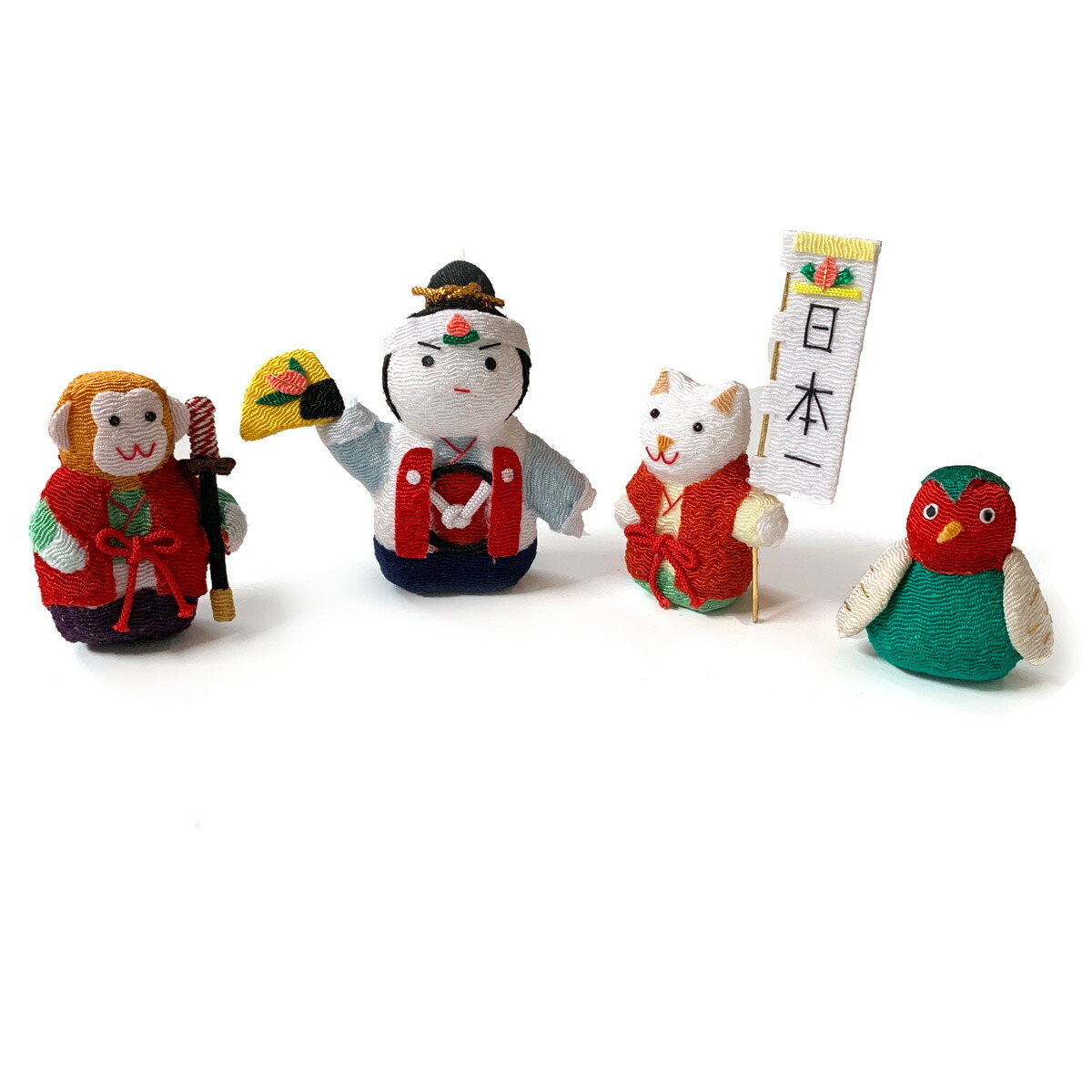 楽天市場】ちりめん細工 桃太郎 犬 猿 雉 4点セット 端午の節句 五月
