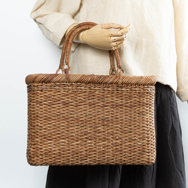 楽天市場】あけび かごバッグ 11 赤棒 よろい編み 矢羽根フチ : FRANK