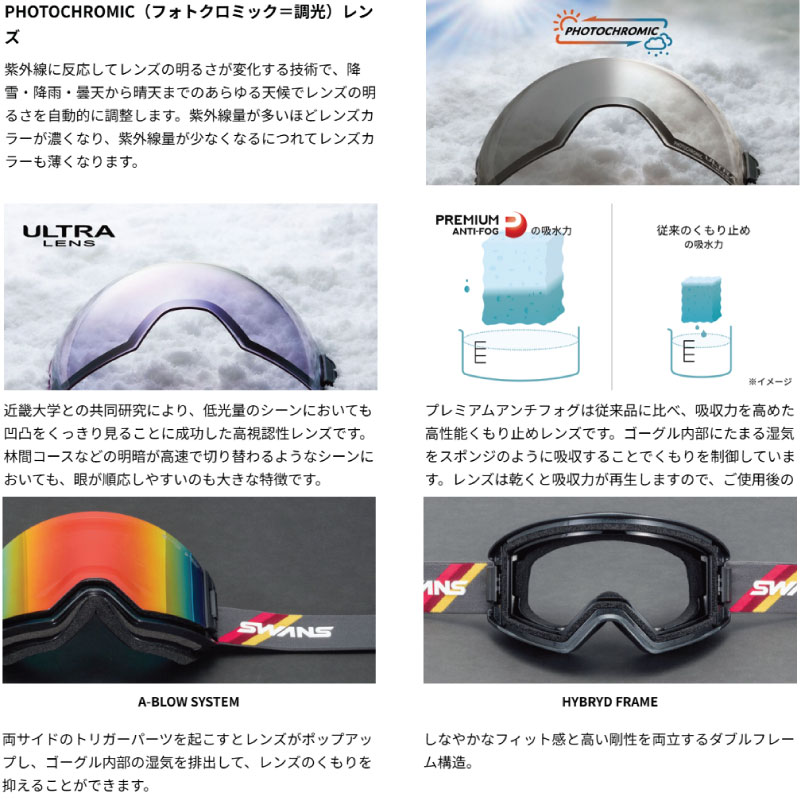 楽天市場】スワンズ アウトバック ゴーグル SWANS OUT BACK 調光レンズ