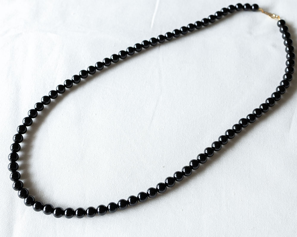 楽天市場】AAAブラック トルマリン ネックレス 約6mm玉 ショール