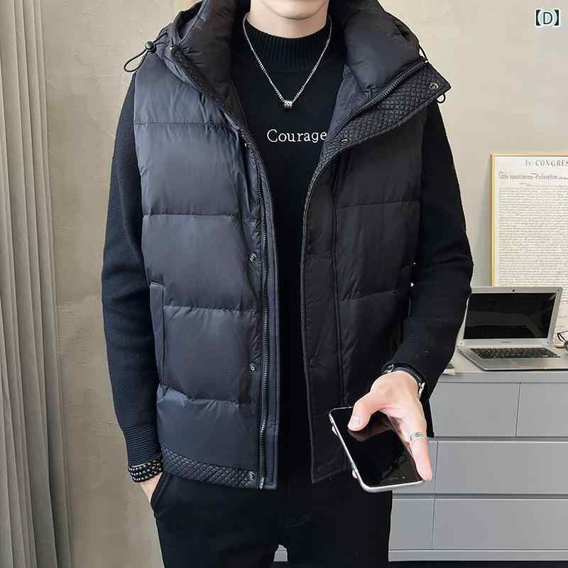 楽天市場】ダウンベスト メンズ フード付き 秋冬 厚手 暖かい 防寒