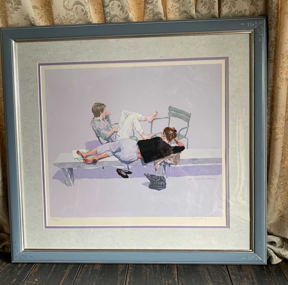 笹倉鉄平 ヴィルフランシュ 中古 大判額装アートポスター 笹倉鉄平