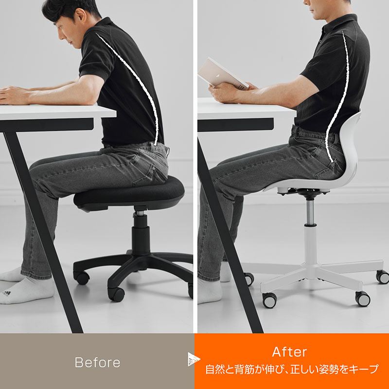 楽天市場】骨盤サポートチェア キャスター付き グレー デスクチェア