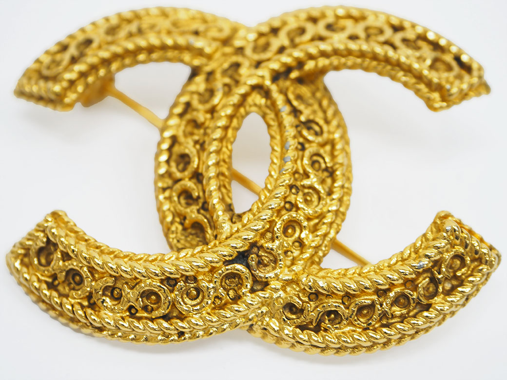 楽天市場】シャネル CHANEL ブローチ ヴィンテージ ココ ゴールド